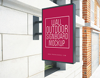 Wall Outdoor Signboard Mock-up