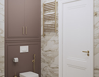 Проект интерьера ванной комнаты в неоклассическом стиле