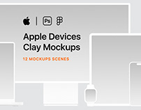 12 Apple Devices Clay Mockups - 2024
