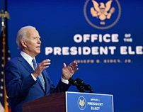 Joe Biden makes a speech as president-elect