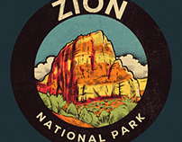 Retro Zion National Park Poster