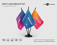 Free Desk Flags Mockup (PSD)