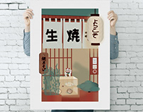 The yakisoba house - vector illustration