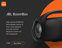 Landing page JBL BoomBox