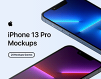 iPhone 13 Pro - 20 Mockups Scenes - PSD