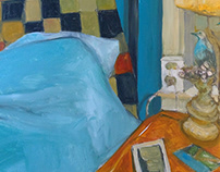 "Painting House" interior scenes, oil on panel