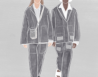 Illustration of an outfit from the Paris Fashion Week