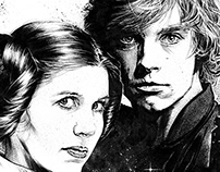 Illustration - Star Wars' Luke and Leia