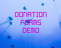 Donation Forms Demo on Wordpress Website