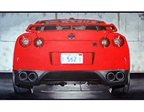OIL PAINTING - Nissan GT-R 2009
