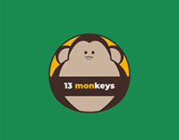 Разработали логотип для компании "13monkeys".