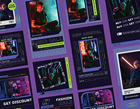 Purple Cyberpunk Instagram Pack by Graphicook