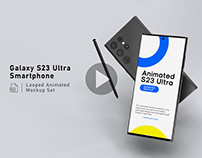 Animated Galaxy S23 Ultra Smartphone Mockup Set