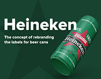 Heineken. Concept of rebranding the labels for beer can