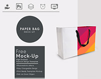 Paper bag mock up free psd template
