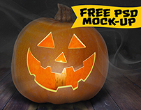 Free Jack-O'-Lantern PSD Mockup for Halloween