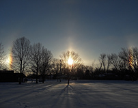 Sun Dogs during Winter Morning