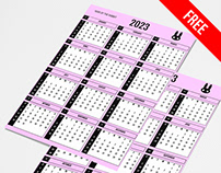 Purple Yearly Calendar 2023 - free Google Docs Template
