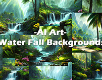 Ai art-Waterfall Background