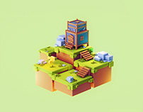 Cube worlds 03/2022 in Blender 3.0