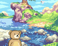 128px size Pixel art Bear animation
