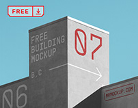 Free Concrete Building PSD Mockup