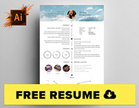 Free Minimalistic Resume/CV Timeline - Illustrator