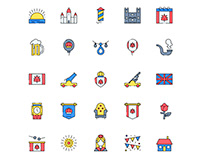 Colored Victoria Day Icons