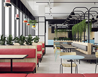 PIZZA MIA restaurant interior project in Yekaterinburg