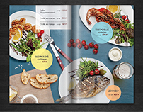Print design of a Menu for the restaurant, grill cafe