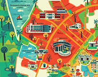 Mahindra World City Map Illustration