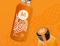 M Vitamin logo, identity, package