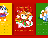 2019 anime kitty calendar design