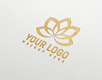 Golden Paper Logo Mockup