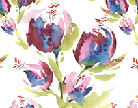 Watercolor patterns / Flowers
