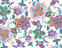 Hand-painted Sarasa Floral Prints