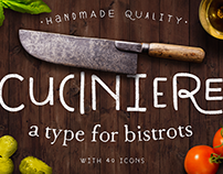 Cuciniere Font + 40 Icons (Handmade)