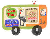 Bird pizza truck