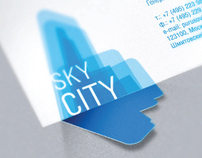 logo and corporate identity for office building Sky Cit