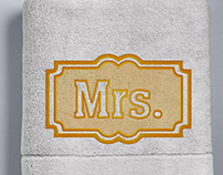 embossed embroidery mrs lettering