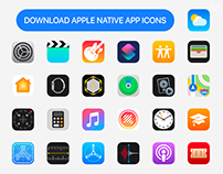 Apple's Native 62pcs Apps Icons for FREE Download