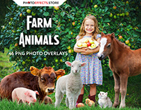 46 Farm Animals Photo Overlays