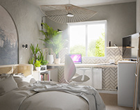 Neutral Bedroom Design & Visualization
