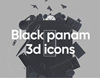 Black panam - Pack of 3d icons