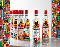 HP Mosaic bottles for LITHUANIAN VODKA by étiquette