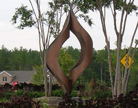 Abstract Steel Sculpture - bronze finish - public art