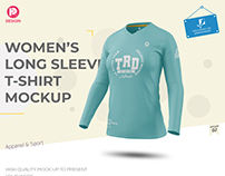 Women's Long Sleeve T-Shirt Mockup V2