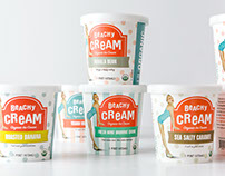 Beachy Cream Organic Ice Cream Pints Packaging Design