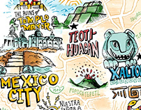 Mexico City's Ruins Map, for Pentagram x USC