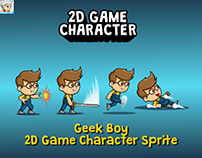 Geek Boy 2D Game Character Sprite
